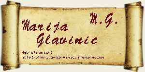 Marija Glavinić vizit kartica
